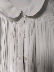 Elegant White Pleated formal tops for 2 to 4 years