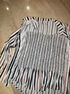 Striped Button-Down Top