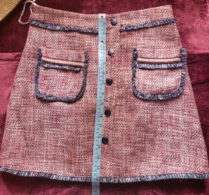 Tweed Mini Skirt with Pockets