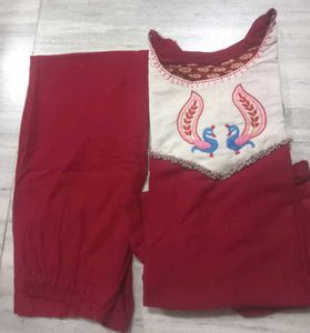 Embroidered Kurta Set with plazzo