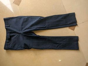 Men's Dark Blue Textured Pants