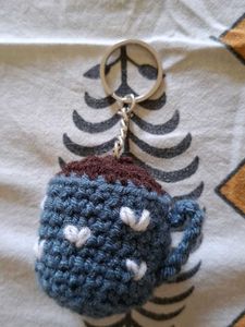 Crochet Hot Cocoa Mug Keychain