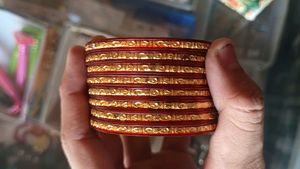 Set of Maroon & Gold Bangles
