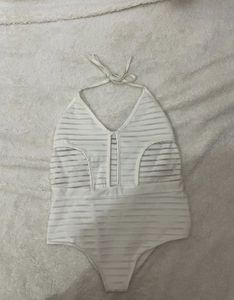 Stylish White One-Piece Swimsuit