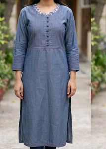 Stylish Blue Cotton Kurta