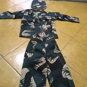 Cute Baby Army Print Outfit