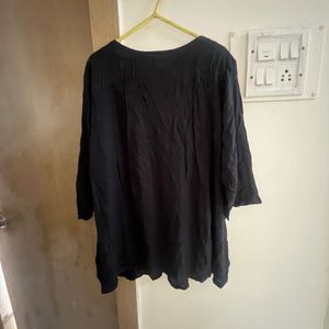 Boho Embroidered Black Tunic