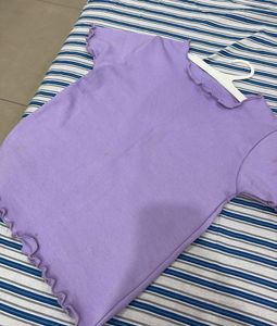 Cute Lavender Lettuce Trim Top