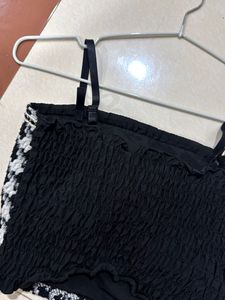 black crop top+Free nipple cover(stretchy)