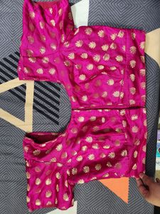 Magenta Gold Blouse For Saree