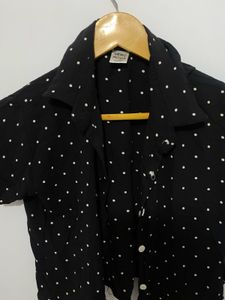 Chic Polka Dot crop shirt