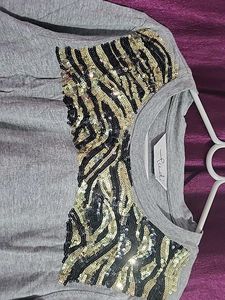 Gudi Grey Tshirt With Sequins