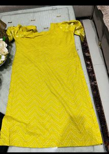 elegant yellow suit patch work