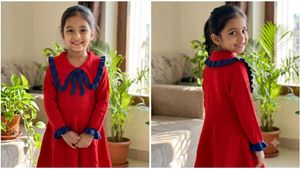 Cute Red Dress with Blue Accents