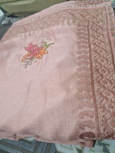 Elegant Peach Lakhnavi  work  Saree