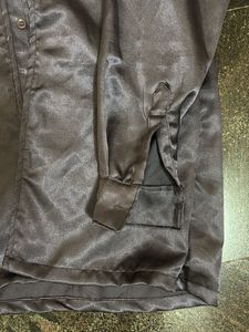 Sleek dark Violet Satin Button-Up Shirt