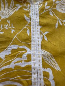 Yellow Floral Print Kurta