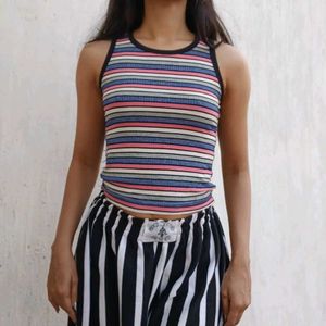 Cute Strips Pink Top Women