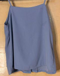Stylish Blue Button-Up Camisole Top