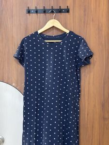 Night dress dark blue colour