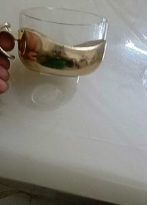 Four golden Glass cups