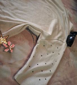 Beige Embellished Top