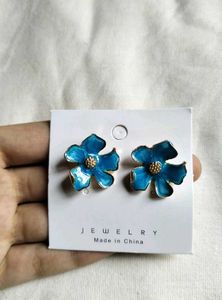 Korean Enamel Flower Earrings