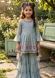 Beautiful Girls' Kurta with Sharara Set