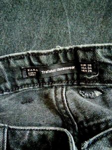 Zara Distressed Black Denim Jeans