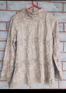 peach turtle neck sweat top