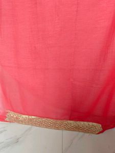 Elegant Red Floral Embroidered Saree