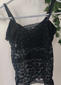 Black Lace Camisole Top