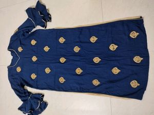 Party wear Blue Kurta With Golden Worked Butis