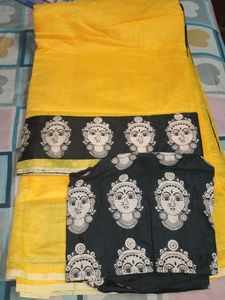 Yellow Saree with Unique Border