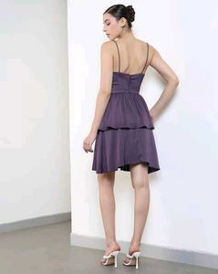 Chic Purple Tiered Mini Dress