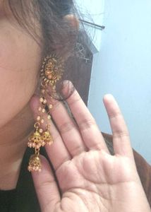 Ethnic Jhumka Earrings golden latkan jhumki