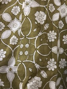 Olive Green Printed Kurta