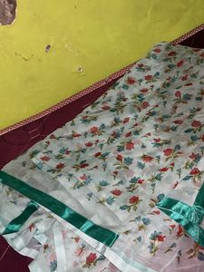 Light Blue Floral Saree