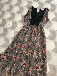 Floral Maxi Dress with Lace Detail