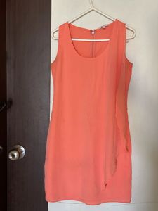 Coral Sleeveless Sheath Dress