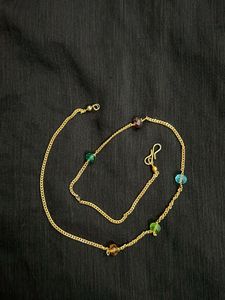 Beaded Gold Chain Necklace