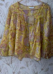 Beautiful Yellow Floral Blouse