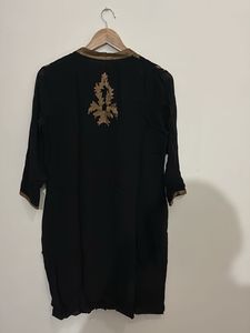 Elegant Black Kurta with Gold Embroidery