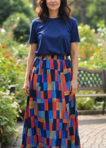 Colorful Patchwork Maxi Skirt