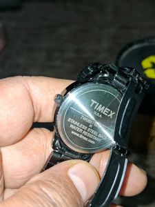 Timex Black Metal Watch