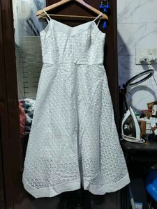 Elegant White A-Line Midi Dress
