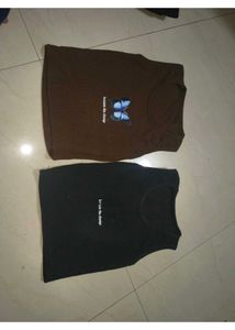 Brown &amp; black Ribbed Butterfly Tank Top