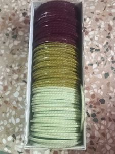 Set of 3 Bangles (Purple, Green, Light Green)