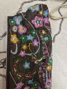 Vintage Beaded &amp; Sequin Embroidered Kiss-Lock Even