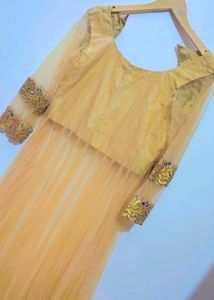 Golden Long Gown Dress For 32 Bust